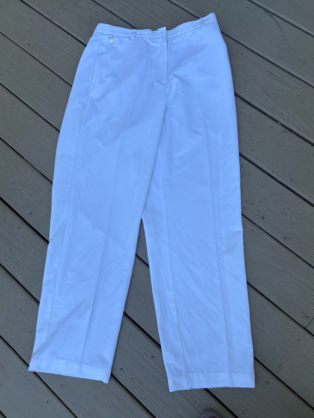 LIZ GOLF Woman’s (Anissa) White Straight-Leg Athletic Sport Pants, Size: 14